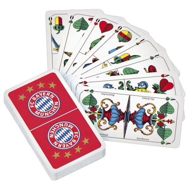 fc bayern spielkarten 21682 mit logo schafkopf tarock bayrisches blatt kunststoffetui 4045468275443